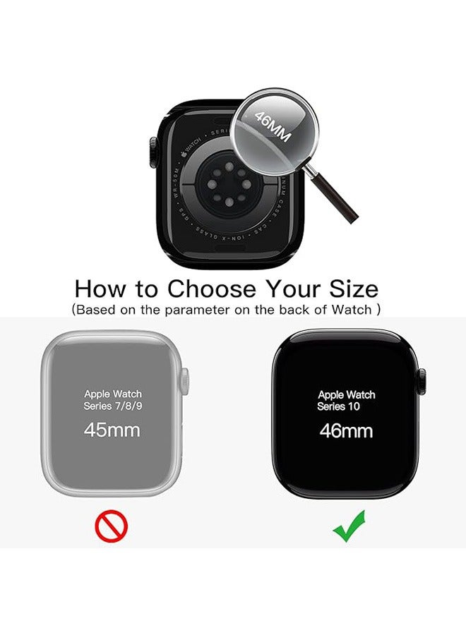 2 Pcs Case with Screen Protector for Apple Watch Series 10 46mm, Overall Protective Cover, Built-in Tempered Glass Film High Sensitivity (Black) - Image 2