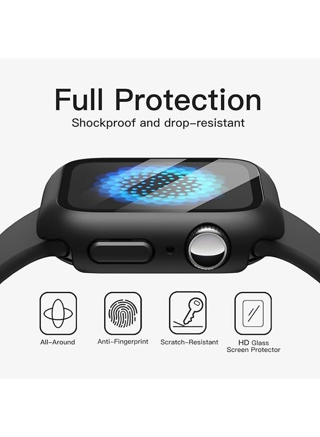 2 Pcs Case with Screen Protector for Apple Watch Series 10 46mm, Overall Protective Cover, Built-in Tempered Glass Film High Sensitivity (Black) - Image 5