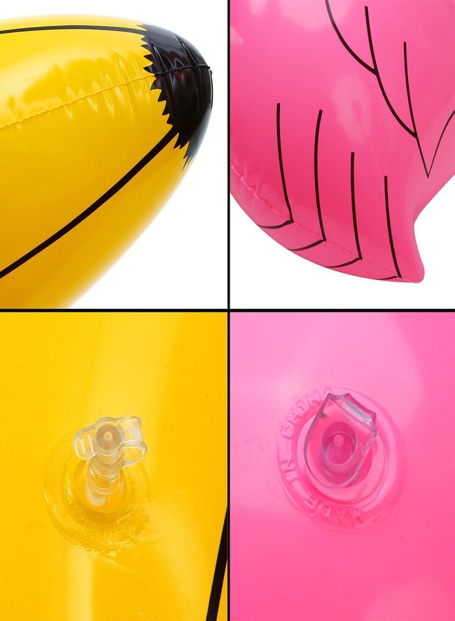 Elcoho 8 Pack Inflatable Luau Party Decorations Includes Inflatable Blow up Palm Trees Banana Beach Balls Flamingo Outdoor Hawaiian Summer Beach Decor PVC Material - Image 4