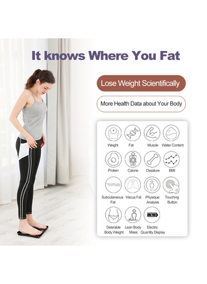 Hihonor Intelligent Weight Scale, Body Fat Scale, Body Weight Scale, Digital Scales for Body Weight Household Health Monitor, High Precision Intelligent Digital Electronic Weight BMI Scale, Black  - Image 4