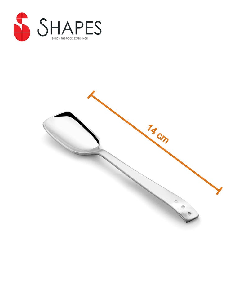 SHAPES Premium Stainless Steel White Dot Ice Cream Spoon Set of 12 Pieces | Ice Cream Spoon, Frozen Desserts | Rust-Resistant, Dishwasher Safe, Elegant Design - Image 2