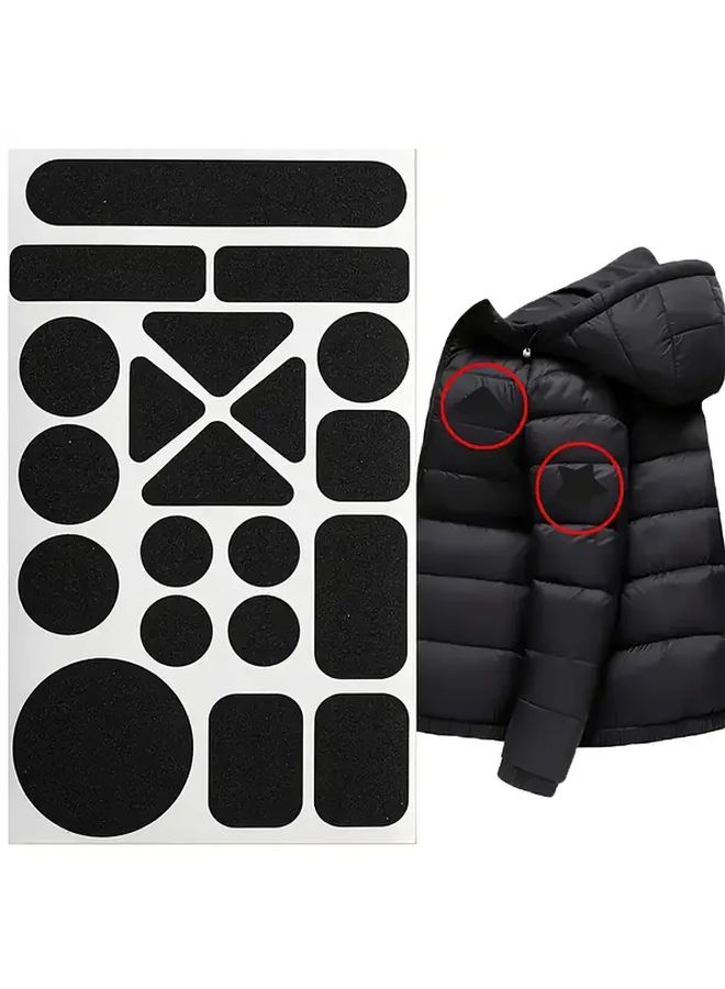 Black Self-Adhesive No Sew Clothing Patch for Down Jackets Emergency Repair - Image 1