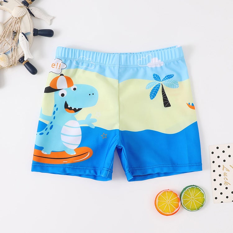 Generic Cross-border ZhongDa Childrens Swimming Trunks Childrens Swimwear Cartoon Swimming Trunks Boys Hot Spring Swimming Trunks Foreign Trade Baby Clothes Skateboard Dinosaur 