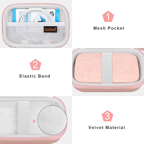 Canboc Carrying Case for HP Sprocket 2x3 Instant Smartphone Photo Printer, KODAK Step Wireless Mobile Photo Printer, Lifeprint 2x3 Photo Printer, Mesh Bag fit Photo Paper Cable, Rose Gold - Image 5