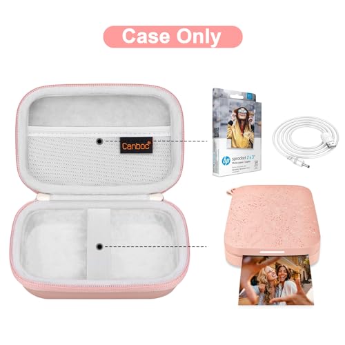 Canboc Carrying Case for HP Sprocket 2x3 Instant Smartphone Photo Printer, KODAK Step Wireless Mobile Photo Printer, Lifeprint 2x3 Photo Printer, Mesh Bag fit Photo Paper Cable, Rose Gold - Image 2