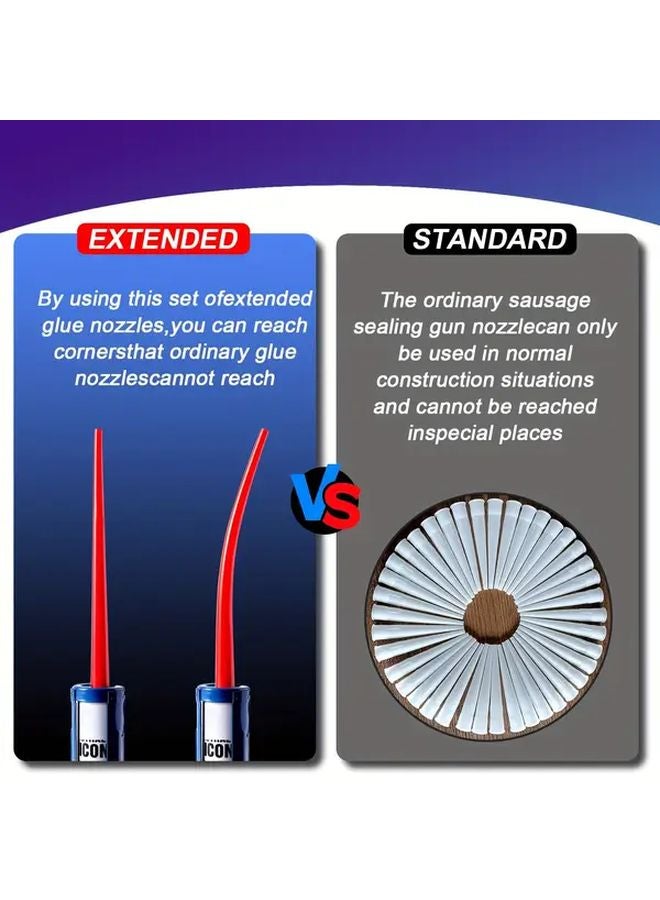 2pcs 10.6 Inch Caulking Nozzle Extension Tubes Curved and Straight Design for Tight Spaces - Image 3
