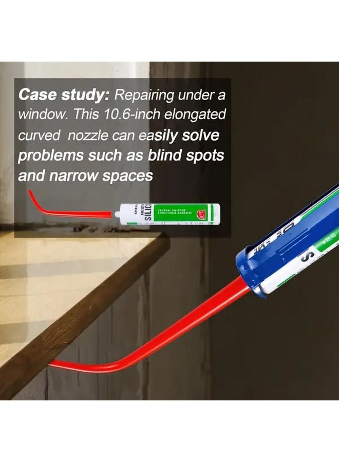 2pcs 10.6 Inch Caulking Nozzle Extension Tubes Curved and Straight Design for Tight Spaces - Image 2