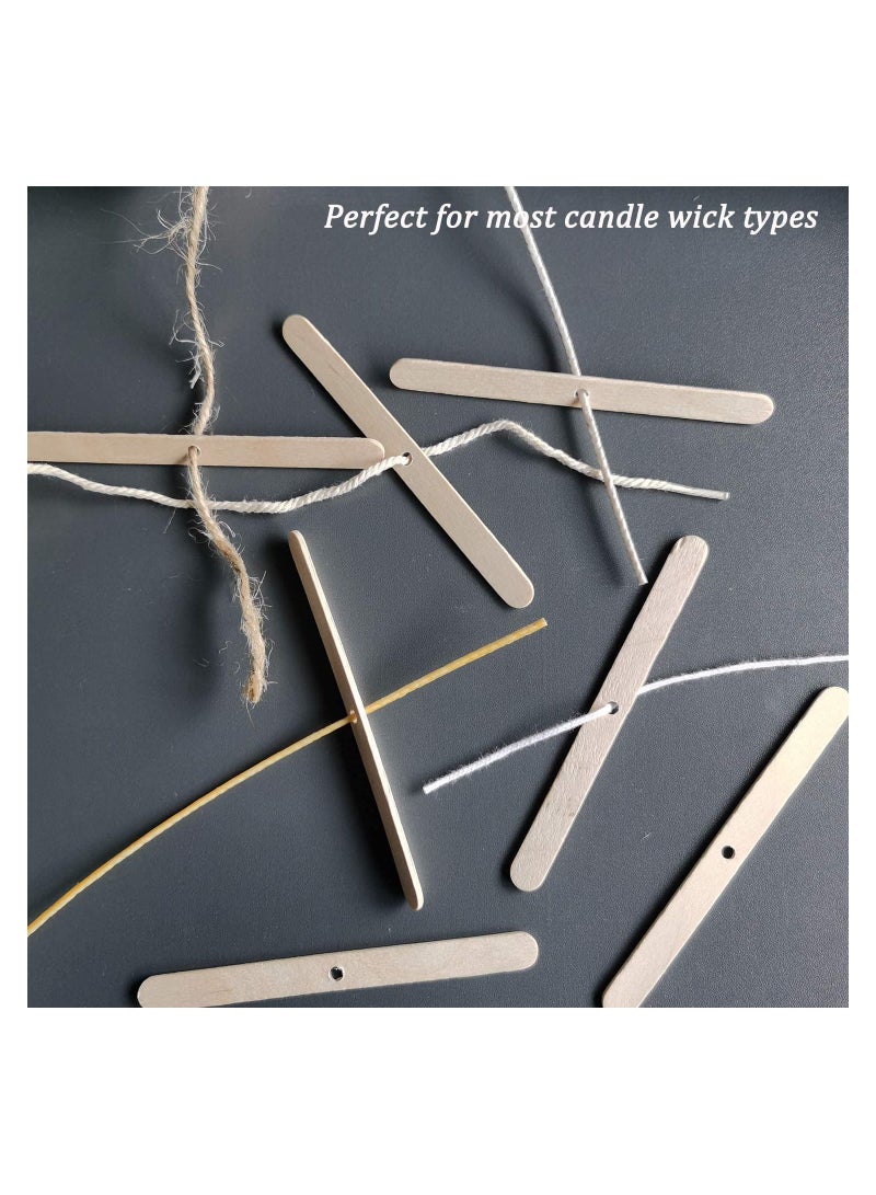 SOLARAE 100 Pcs Candle Wick Holders Candle Wicks Centering Device Candle Wick Bars Wick Holders for Candle Making Wick Clips for Candles Candle Centering Tool Wooden - Image 3