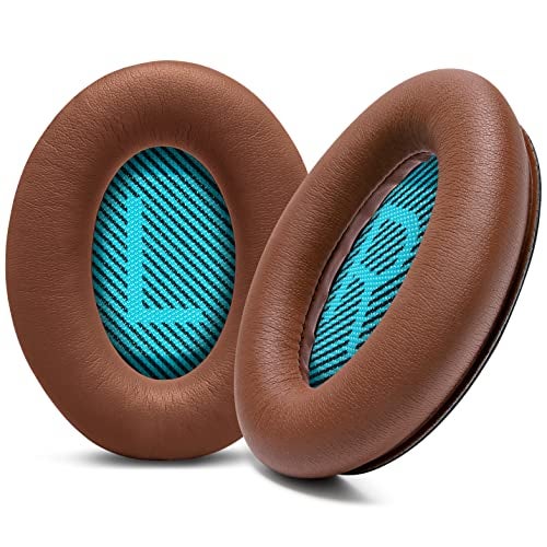 WC Wicked Cushions Upgraded Replacement Ear Pads for Bose Headphones - Compatible with QC15 / QC25 / QC35 & 35 ii / QC2 / AE2 / AE2i / AE2W / Soundlink - Softer Leather, Luxury Memory Foam | Brown - Image 1
