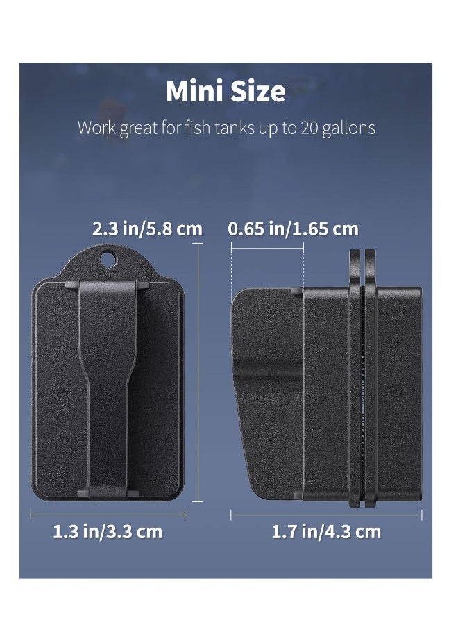 Aquarium Magnet Glass Cleaner, Fish Tank Magnet Brush Alage Scraper, Double-sided Cleaning, Strong Magnetism, Practical Retrieving Rope, for 3/5 Inch Thick Glass (Not for Acrylic  Plastic Tanks) - Image 4