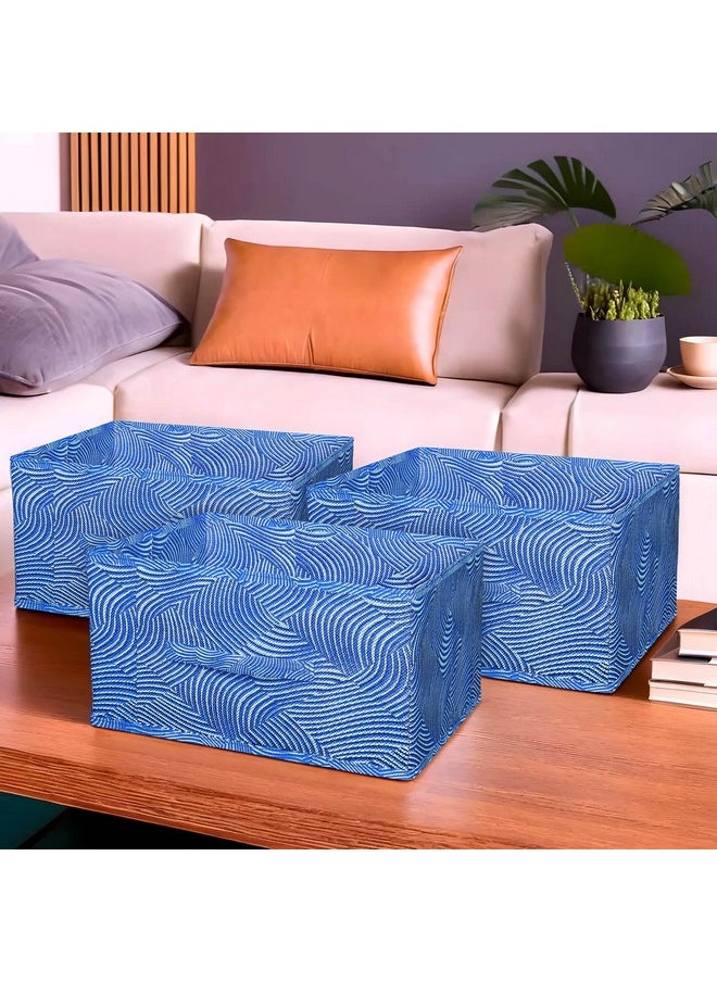 Kuber Industries - Kuber Industries Storage Box|Toy Box Storage For Kids|Foldable Storage Box|Pack Of 4 (Blue) - Image 1
