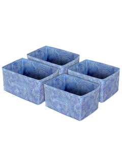 Kuber Industries Kuber Industries Storage Box|Toy Box Storage For Kids|Foldable Storage Box|Pack Of 4 (Blue)  - Image 1