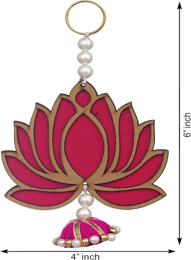 Lazybeee 5Pc Set Lotus Wall Hangings for Decoration | Pooja Room Decorative Items for Home | Lotus Hangings for Temple Decor, Diwali Decor, Mandir, Ganesh Decoration and Hall (5 pcs, 6 inch) - Image 3
