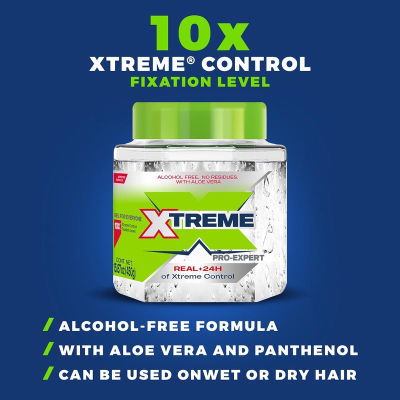 Xtreme Pro-Expert Clear Styling Hair Gel, Alcohol-Free 24-Hours Control With Aloe Vera, 15.87 oz (Pack of 12) - Image 4