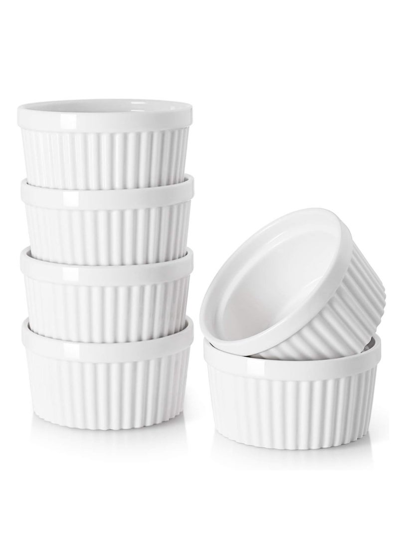 Star Cook 12 oz Porcelain Ramekins Bowls for Souffle, Creme Brulee, French Onion Soup, Classic Style Ramekins for Baking Oven Safe, Set of 6 - Image 1