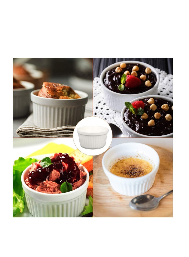 Star Cook 12 oz Porcelain Ramekins Bowls for Souffle, Creme Brulee, French Onion Soup, Classic Style Ramekins for Baking Oven Safe, Set of 6 - Image 3