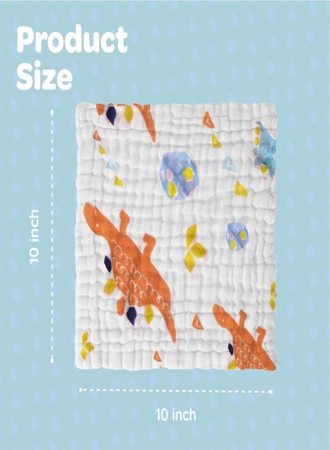 Closecret 5 Pack Baby Muslin Washcloths for Unisex 100% Cotton Wash Cloth Set for Baby Face Body Comfy and Soft for Newborn Infants Kids Girls and Boys (Multi 01) - Image 2