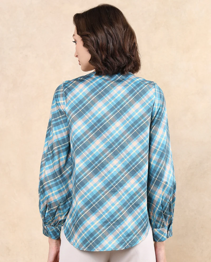 Rareism Women's Regular Fit Flannel Print Shirt