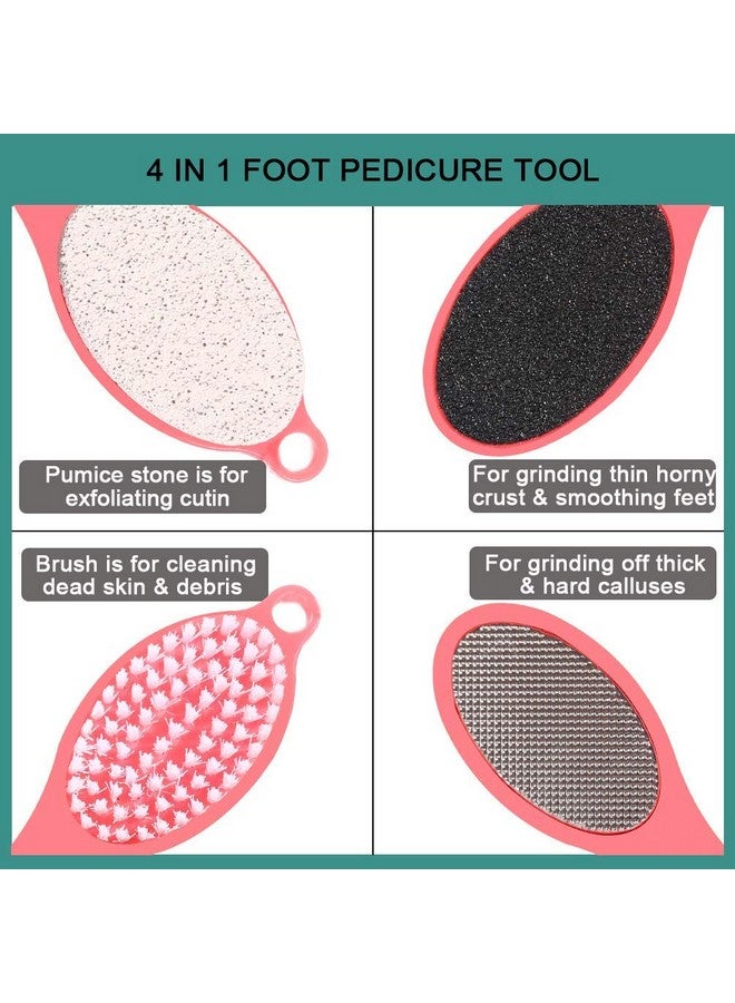 Spefez 4 in 1 Foot Callus Remover, Multi-functional Pedicure Scrubber Exfoliator Tool with Pumice Stone, Hand Toe Nail Cleaning Brush, Foot Rasp for Home Foot Care(Multi Color) - Image 4