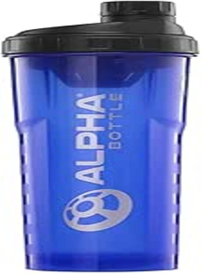 M Design Alpha Bottle 1000ML V2 - Anti-Bacterial Shaker, With Flip Flop Lid Leakproof Plastic Water Bottle for Gym, Travel, Fitness, Outdoor Sports, Home, School, Yoga & Office. Blue