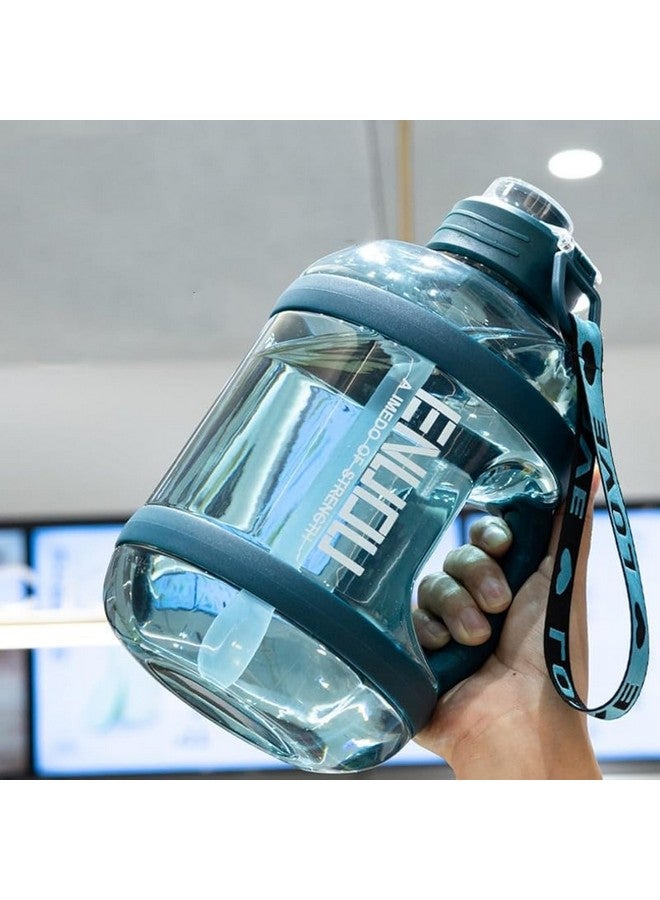 Drofail Plastic 2.2 Liter Motivational Sports Gym Bottle Daily Water Intake With Time Markings Bpa-Free. Leak Proof For Adults For Gym, Travel And Office Â- (Blue) - Image 1