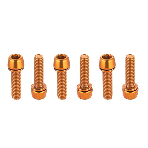 Chooee Mountain Bike Stem Bolts 6PCS,M5 x 18mm Road Bicycle Stem Bolts Screw for MTB DH BMX Orange - Image 2