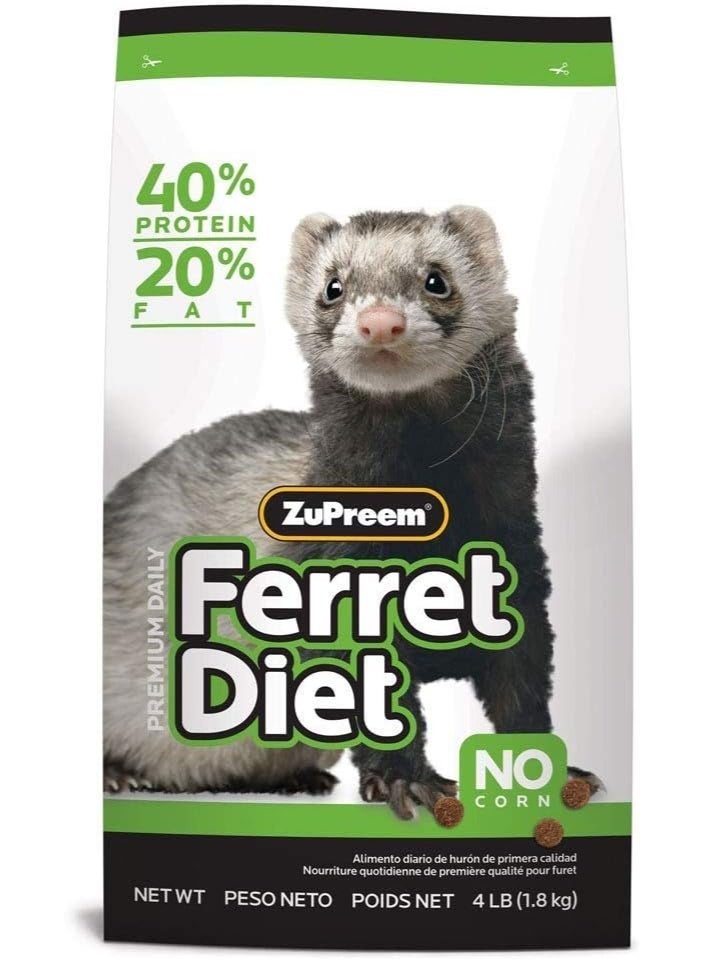 ZuPreem ZuPreem Premium Daily Ferret Diet Food, 4 lb or 8 lb Bag - Nutrient Dense, Real Chicken and Egg Protein Levels, Highly Digestible (4 lb Bag) (230056)  - Image 1