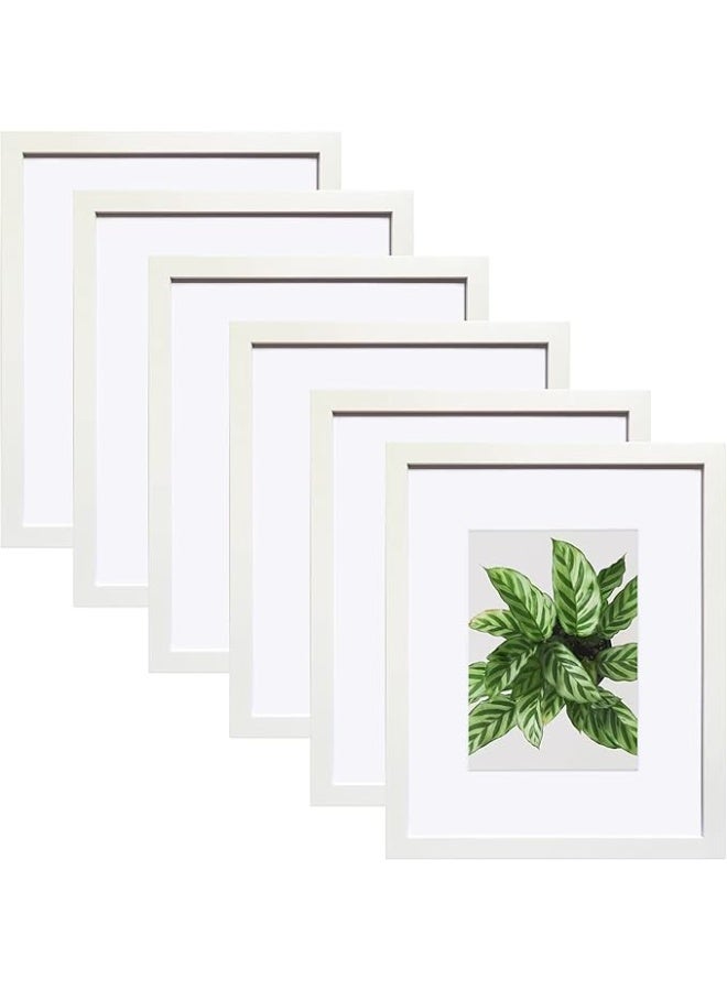 Arabest White  8x10 Picture Frames White 6 Pack Wall Mounting or Tabletop Display - Image 1