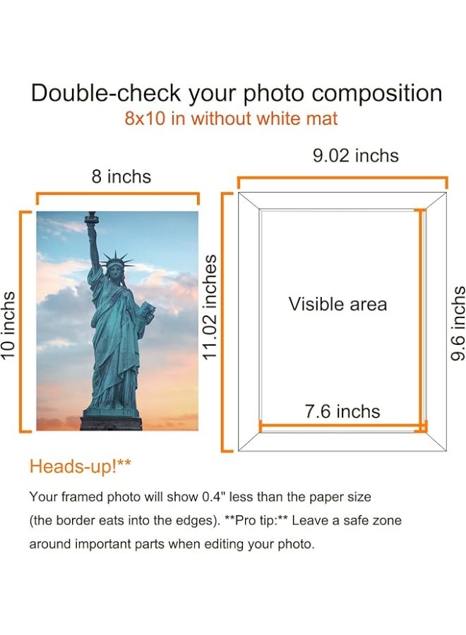 Arabest White  8x10 Picture Frames White 6 Pack Wall Mounting or Tabletop Display - Image 3