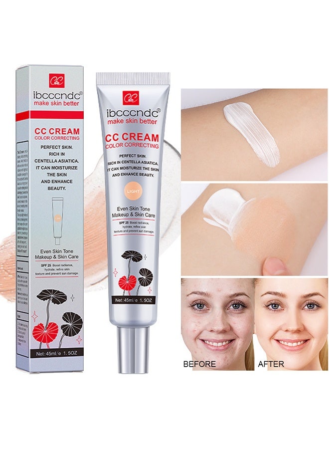 آي بي سي سي سي أن دي سي اجعل البشرة أفضل كريم CC لتصحيح لون البشرة المثالية ، غني بكينتيللا اسياتيكا. يمكن أن يرطب البشرة ويعزز الجمال.مكياج بلون البشرة والعناية بالبشرة ، مقاوم للماء والعرق ، SPF 25 (02 # ضوء) - Image 1
