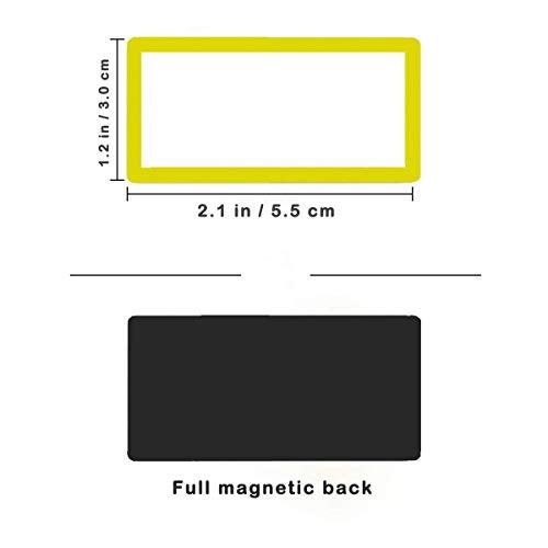 ZHIDIAN 36Pcs Magnetic Name Tags Small Thick Dry Erase Magnet Labels Writable Wipable Mini Magnetic Tapes Strips for Classroom Office Calendar Whiteboards Shelf Garage Fridge, 2.1x1.2 - Image 3