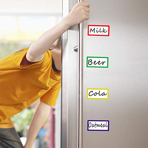ZHIDIAN 36Pcs Magnetic Name Tags Small Thick Dry Erase Magnet Labels Writable Wipable Mini Magnetic Tapes Strips for Classroom Office Calendar Whiteboards Shelf Garage Fridge, 2.1x1.2 - Image 5