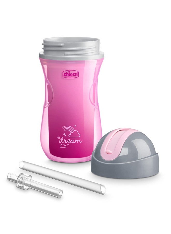 شيكو كوب شرب معزول مزدوج الجدار من تشيكو، سعة 9 أونصات، مزود بقشة سيليكون وغطاء مانع للانسكاب | آمن للاستخدام في الرف العلوي لغسالة الأطباق، سهل الإمساك، تصميم مريح، وردي/أرجواني، عبوة من قطعتين، مناسب للأطفال من عمر 12 شهرًا فأكثر - Image 4