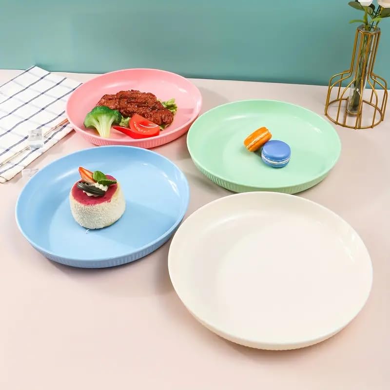 KitchAntique KitchAntique Degradable Lightweight Wheat Straw Plates 905 Unbreakable Dinnerware Dishwasher Microwave Safe for Kids Toddlers Adults Ideal for Salads Pasta Snacks More Blue 2Pcs - Image 2