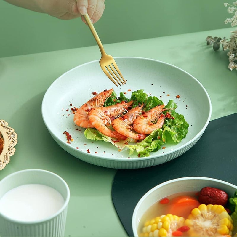 KitchAntique KitchAntique Degradable Lightweight Wheat Straw Plates 905 Unbreakable Dinnerware Dishwasher Microwave Safe for Kids Toddlers Adults Ideal for Salads Pasta Snacks More Blue 2Pcs - Image 5