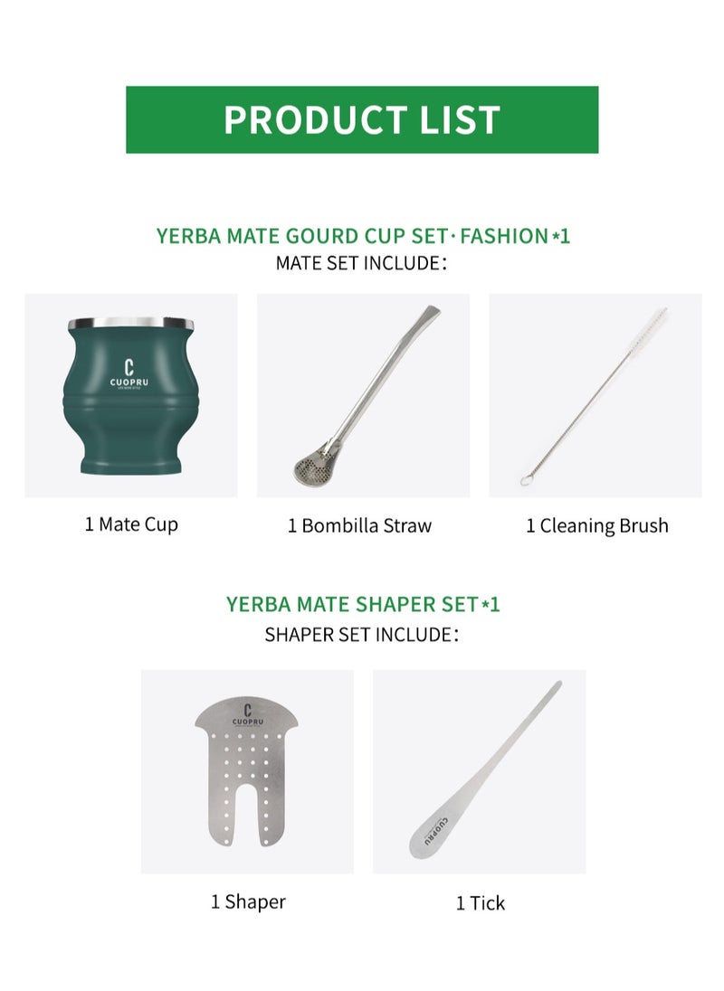CUOPRU - CUOPRU Yerba Mate Cup Set with Bombilla(Straw), Tea Filter - Image 1