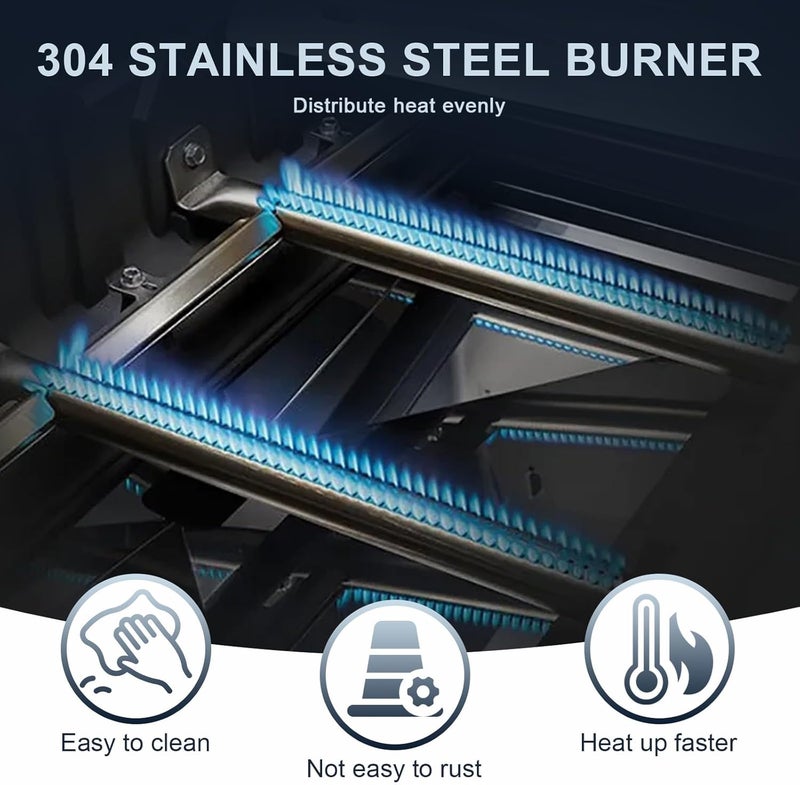 Utheer 69785 18 Inch Grill Burner for Weber Spirit I & II 200 Series, Spirit E-210 E-220, Spirit S-210 S-220 Gas Grills with Up Front Controls, 304 Stainless Steel Weber Replacement Parts - Image 5