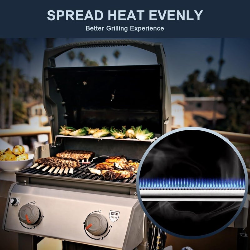 Utheer 69785 18 Inch Grill Burner for Weber Spirit I & II 200 Series, Spirit E-210 E-220, Spirit S-210 S-220 Gas Grills with Up Front Controls, 304 Stainless Steel Weber Replacement Parts - Image 4