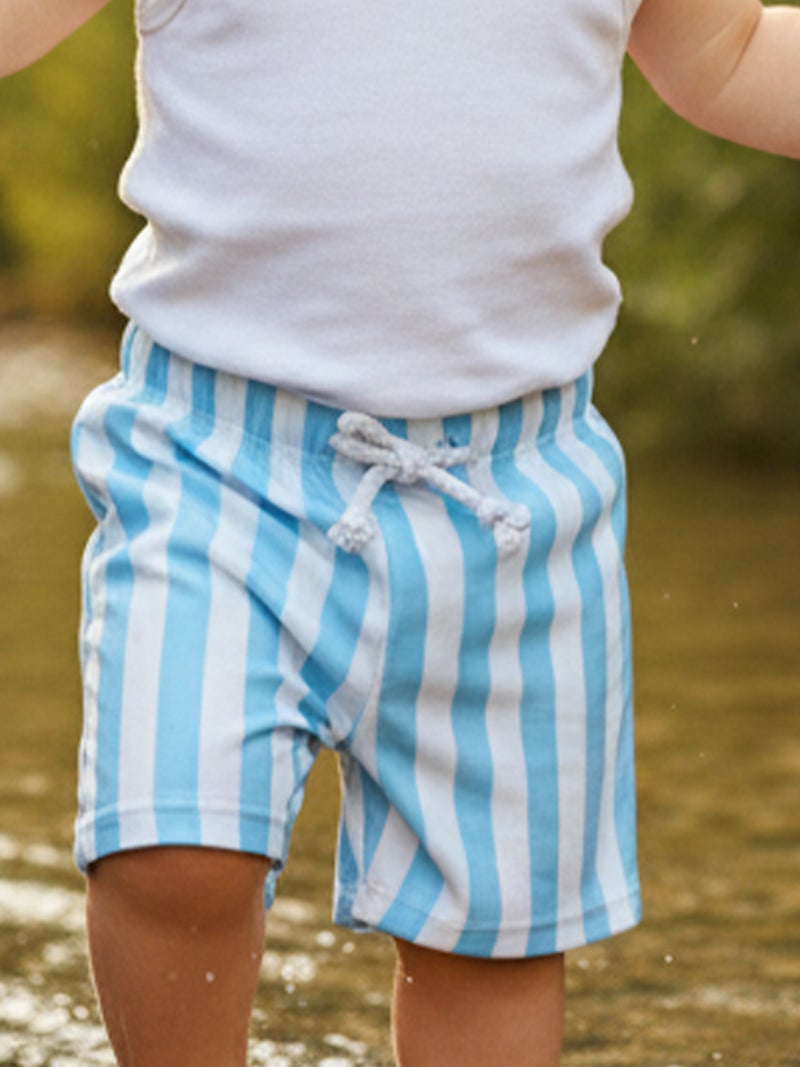 Swim Trunks for Baby Boys Fashion Stripes Print Elastic Waist Beach Shorts Kid Board Shorts - Image 5