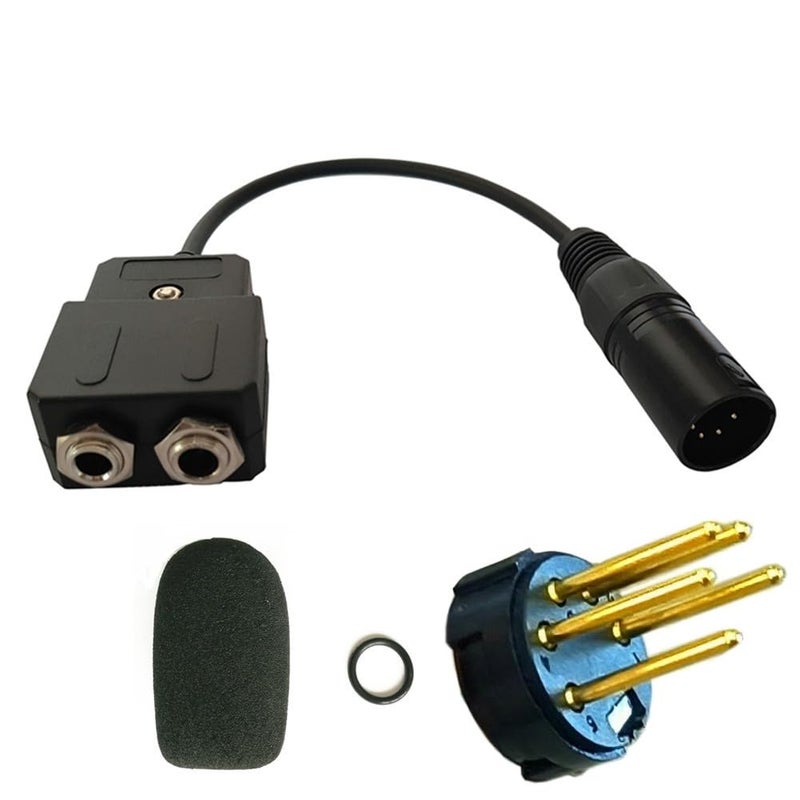 UFQ GA-AB Aviation Headset GA Dual Plugs to Airbus XLR Adapter - General Aviation .206' & .25' Jacks to Female 5pin XLR Connector - Compatible with Most Major Brand Pilot Headsets,Durable,Reliabilty - Image 1