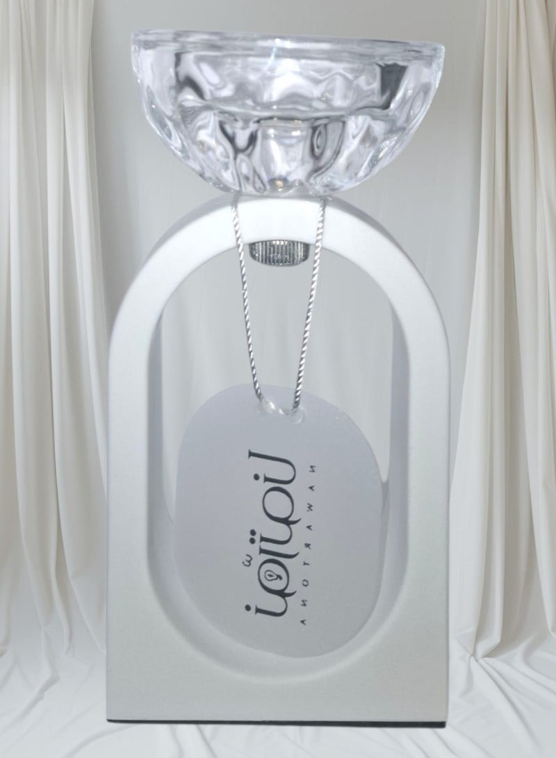 ار ار براند طقم  مكون من حامل شموع مقاس 15.5 سم و شمعة باللون الأبيض مع علاقة بكتابة مناسب لحفلات و الزفاف والهدايا - Image 5