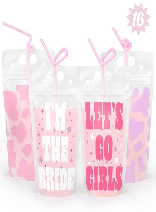 xo, Fetti Bachelorette Party Decorations Last Rodeo Drink Pouches - 16 ct | Bach Party Cups, Nashville Bridal Shower, Let's Go Girls Gift, Cowgirl Bride Bridesmaid Favors - Image 1