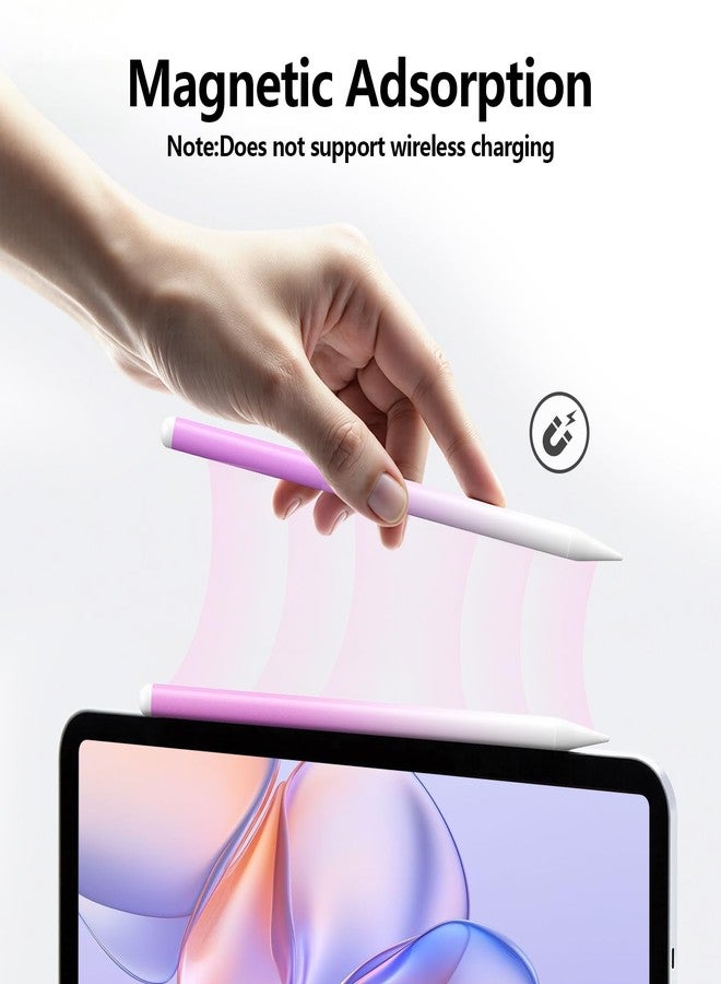 JAMJAKE Stylus Pen for iPad 9th&10th Generation-2X Fast Charge Active Pencil Compatible with 2018-2024 Apple iPad Pro 11"/12.9"/M4, iPad Air 3/4/5/M2, iPad 6-10, iPad Mini 5/6 Gen-Gradient White Pink - Image 4