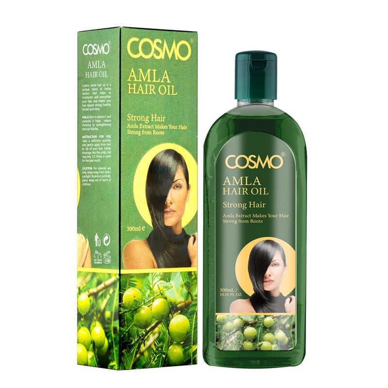 COSMO Amla Hair Oil 300ml Amla Extracts, Make Strong Hair, Non Greasy Formula, Deeply Moisturizing, Healthy & Shiny Hair, For Unisex, For All Hair Types - Image 1