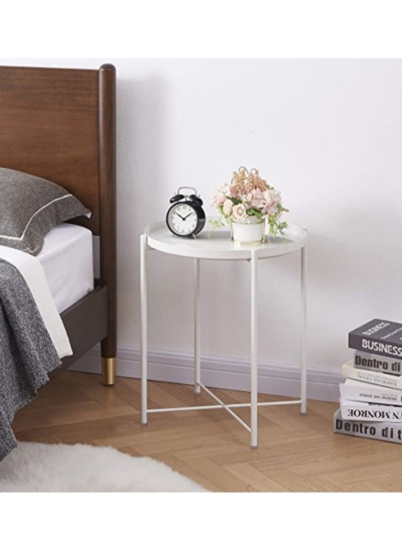 PENG GENERAL Round Tray Table White 44x44x53cm  - Image 3