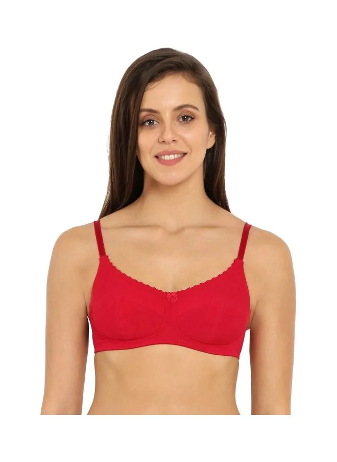 جوكي Jockey 1615 Women Wire free Non Padded Super Combed Cotton Elastane Stretch Full Coverage Everyday Bra with Soft Adjustable Straps