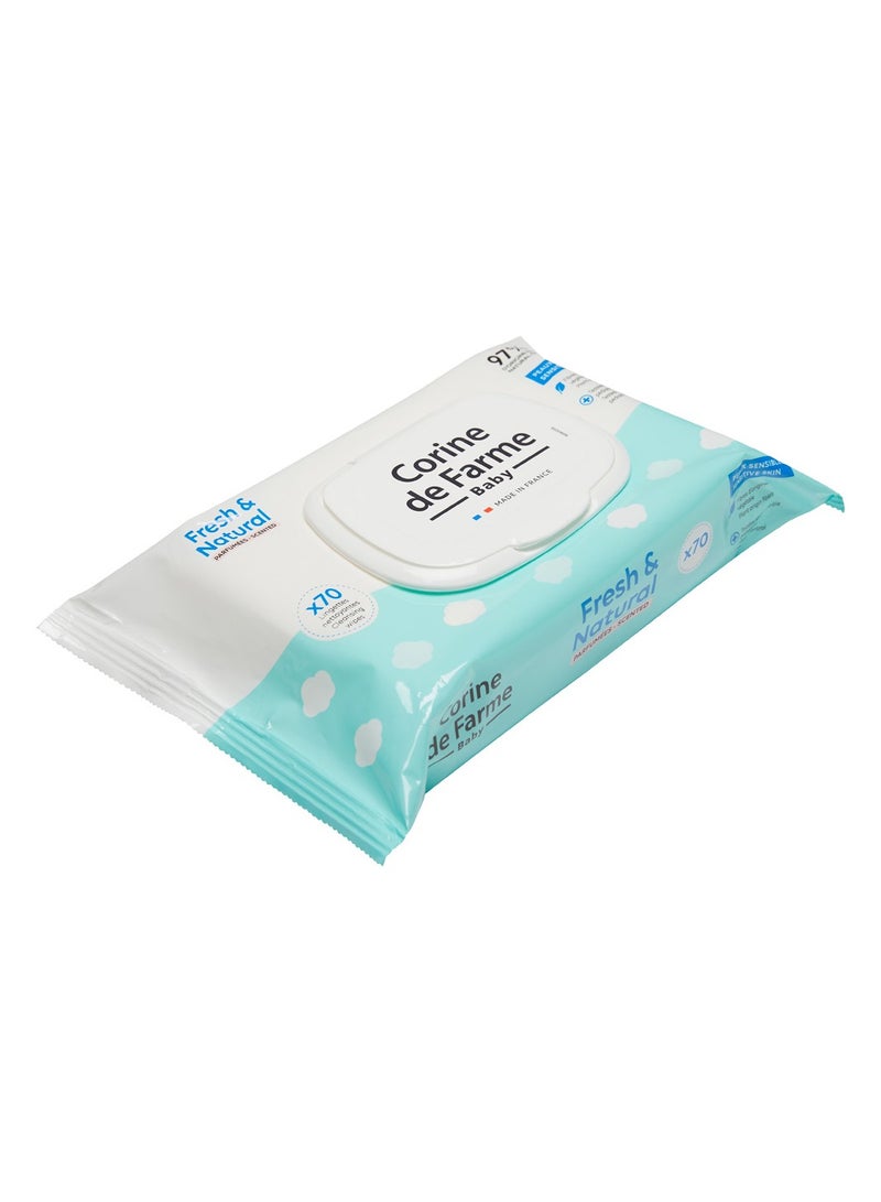 Corine De Farme - Baby Fresh & Natural Wipes 70's - Image 2