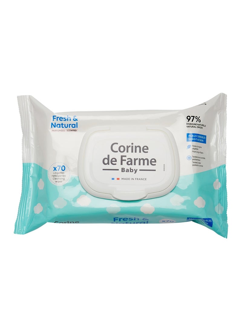 Corine De Farme - Baby Fresh & Natural Wipes 70's - Image 1