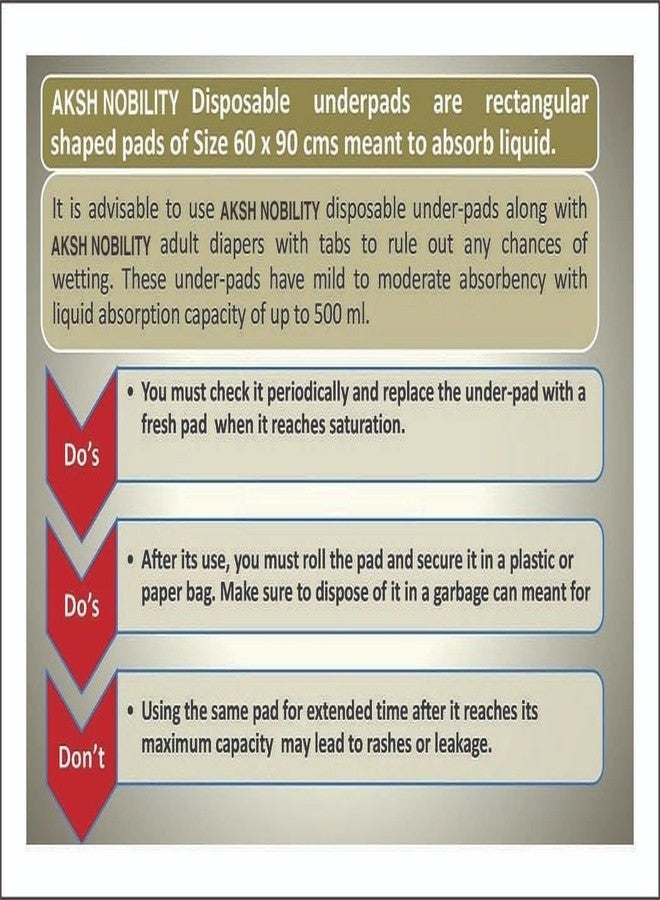 Aksh Disposable Underpad Sheet (Pack of 30 Pcs, Blue, Size: 60x90 cms) with super absorbent polymer for Bedwetting Protection - Image 3