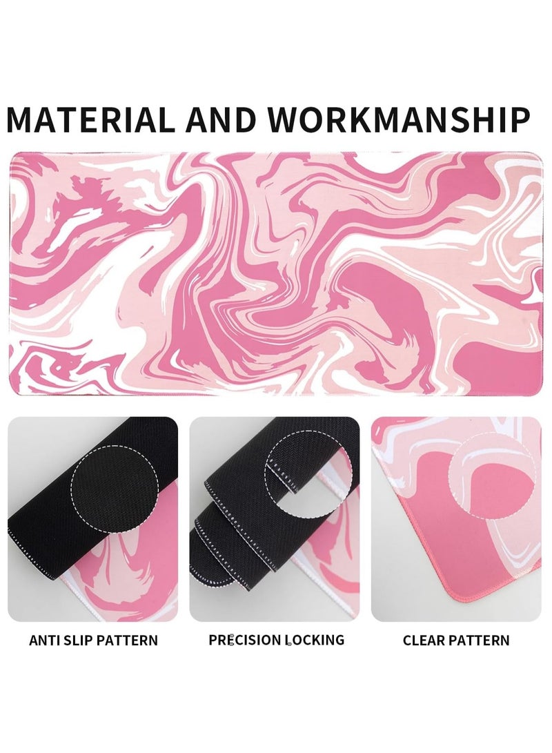 Large Gaming Anti Skid Mousepad with Stitched Edges 700x300x2mm 800*300*2mm 900*400*2mm Cute Pink  - Image 5